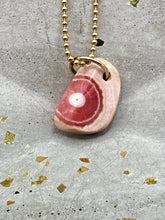 Load image into Gallery viewer, rhodochrosite slice pendant

