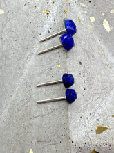 Load image into Gallery viewer, lapis lazuli stud earrings - smaller size
