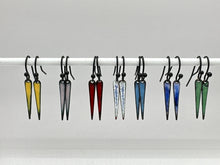 Load image into Gallery viewer, yellow enamel spike earrings
