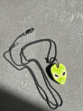 Load image into Gallery viewer, green alien necklace
