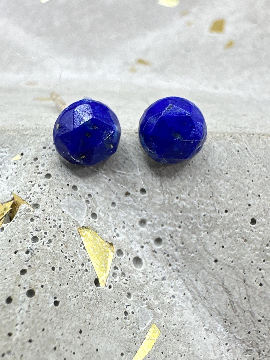 lapis lazuli stud earrings - larger size