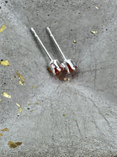 Load image into Gallery viewer, Orange CZ stud earrings - 3mm

