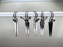 Load image into Gallery viewer, black and white enamel spike earrings
