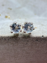 Load image into Gallery viewer, aquamarine stud earrings - 2mm
