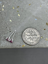 Load image into Gallery viewer, lab grown ruby stud earrings - 3mm
