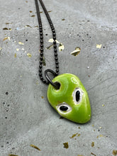 Load image into Gallery viewer, green alien necklace
