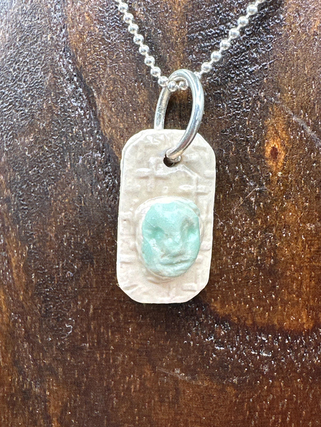 turquoise cameo pendant