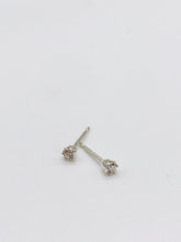Load image into Gallery viewer, white diamond stud earrings - 2mm
