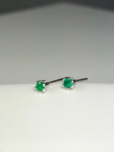 Load image into Gallery viewer, emerald stud earrings - 2mm
