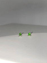 Load image into Gallery viewer, chrome diopside stud earrings - 2mm

