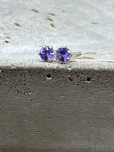 Load image into Gallery viewer, light purple sapphire stud earrings - 2mm
