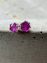 Load image into Gallery viewer, ruby stud earrings - 2mm
