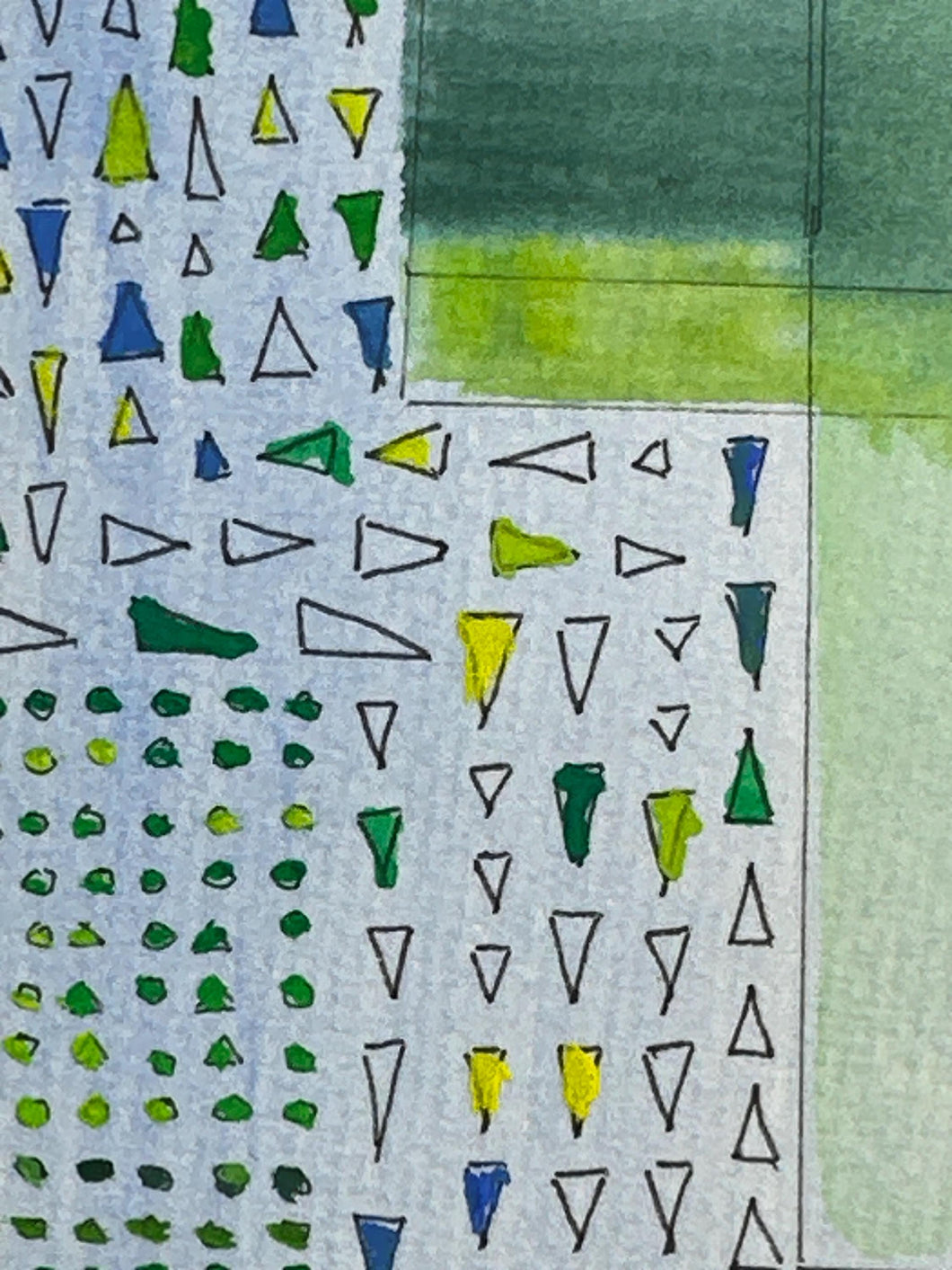 Green and blue triangles