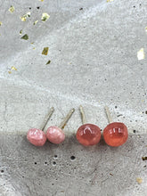 Load image into Gallery viewer, rhodochrosite stud earrings - larger size

