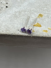 Load image into Gallery viewer, light purple sapphire stud earrings - 2mm
