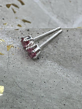 Load image into Gallery viewer, red spinel stud earrings - 3mm
