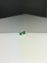 Load image into Gallery viewer, emerald stud earrings - 2mm
