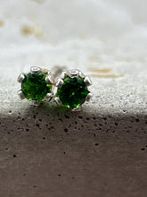 Load image into Gallery viewer, green diamond stud earrings - 2mm
