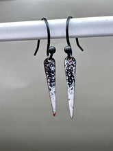 Load image into Gallery viewer, black and white enamel spike earrings
