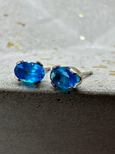 Load image into Gallery viewer, oval apatite stud earrings
