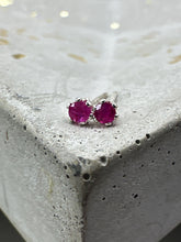 Load image into Gallery viewer, ruby stud earrings - 2mm
