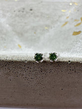 Load image into Gallery viewer, green diamond stud earrings - 2mm
