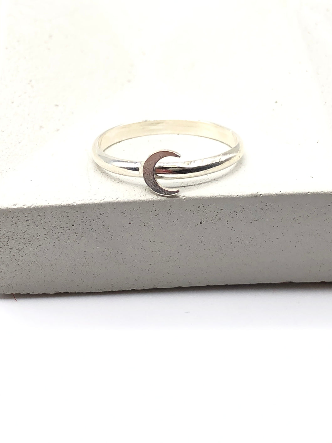 sterling silver moon ring