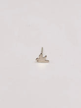 Load image into Gallery viewer, tiny silver bird stud earring.
