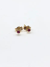 Load image into Gallery viewer, ruby stud earrings - 2mm
