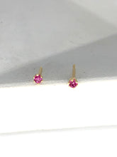 Load image into Gallery viewer, ruby stud earrings - 2mm
