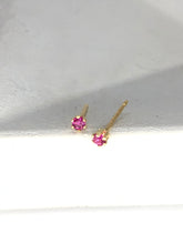 Load image into Gallery viewer, ruby stud earrings - 2mm
