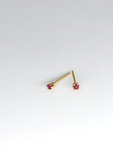 Load image into Gallery viewer, ruby stud earrings - 2mm
