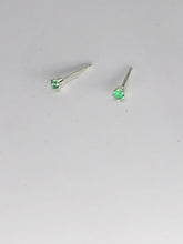 Load image into Gallery viewer, emerald stud earrings - 2mm
