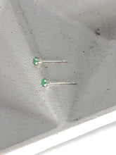 Load image into Gallery viewer, emerald stud earrings - 2mm
