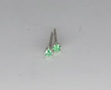 Load image into Gallery viewer, emerald stud earrings - 2mm
