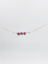 Load image into Gallery viewer, ruby and silver bead necklace
