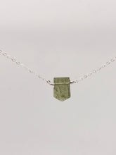 Load image into Gallery viewer, green tourmaline pendant on silver chain
