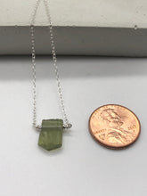 Load image into Gallery viewer, green tourmaline pendant on silver chain
