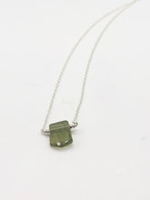 Load image into Gallery viewer, green tourmaline pendant on silver chain
