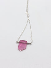 Load image into Gallery viewer, pink tourmaline pendant on silver chain
