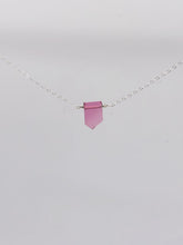 Load image into Gallery viewer, pink tourmaline pendant on silver chain
