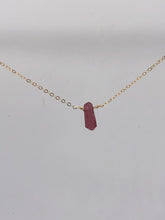 Load image into Gallery viewer, pink tourmaline pendant on gold-filled chain
