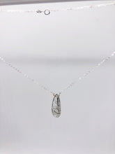 Load image into Gallery viewer, tourmalinated quartz pendant on silver chain
