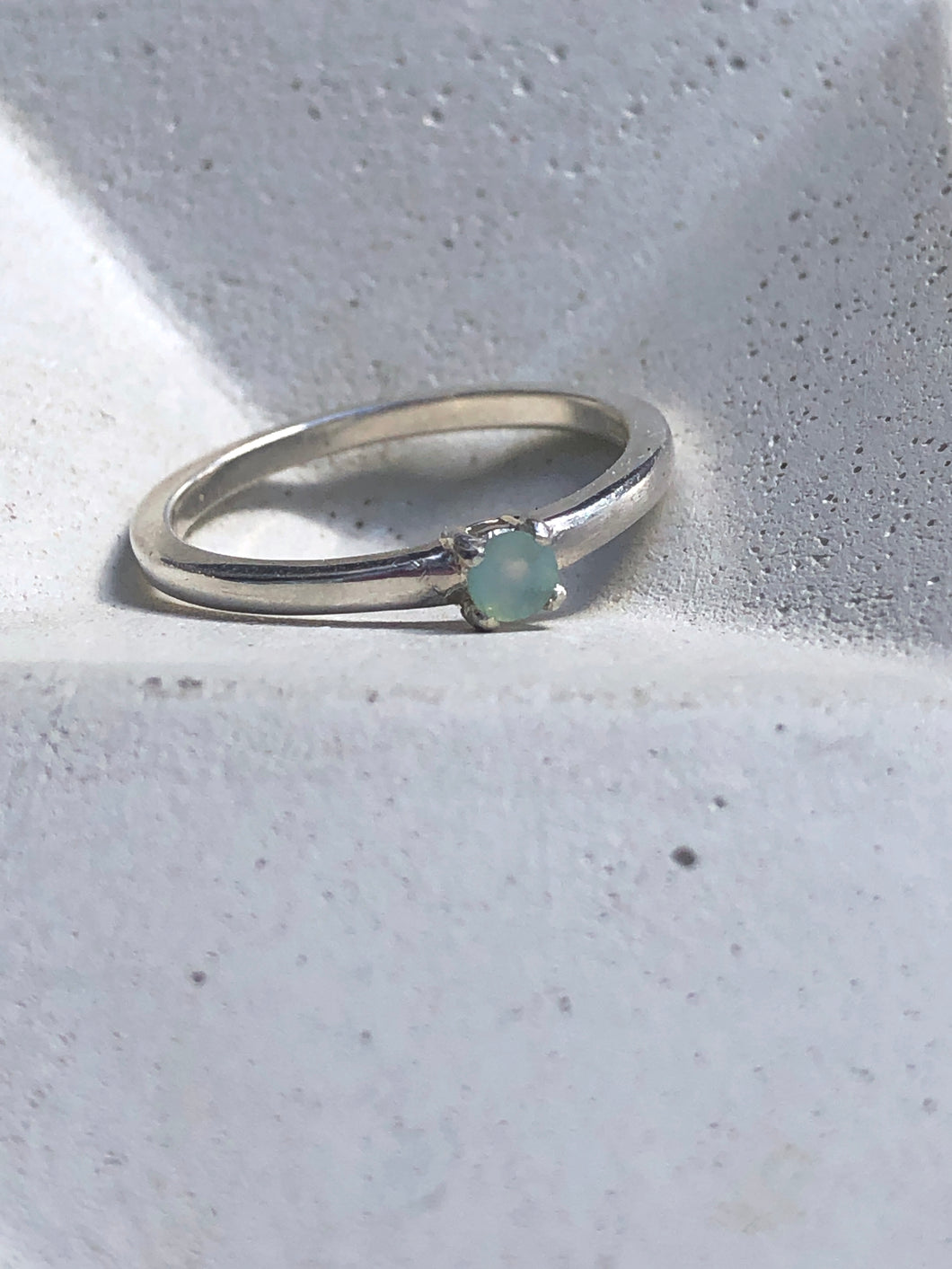 pale aqua chalcedony ring