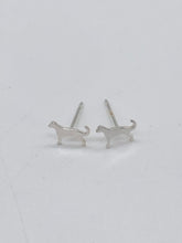 Load image into Gallery viewer, tiny silver dog stud earrings
