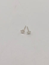 Load image into Gallery viewer, tiny silver flower stud earrings
