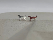 Load image into Gallery viewer, tiny silver dog stud earrings
