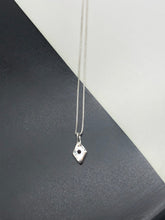 Load image into Gallery viewer, silver &quot;diamond&quot; necklace with black spinel stone
