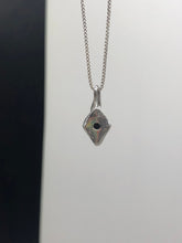 Load image into Gallery viewer, silver &quot;diamond&quot; necklace with black spinel stone
