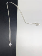 Load image into Gallery viewer, silver &quot;diamond&quot; necklace with black spinel stone
